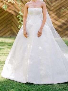 Strapless Ball Gown Wedding Dress in White